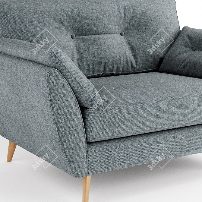 Contemporary Zinc Cuddler Chair 3D model image 2