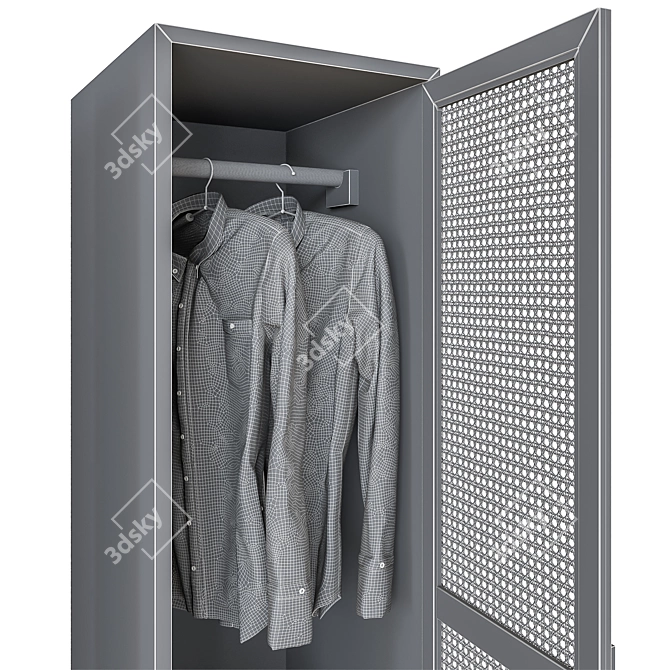 WASKA Wicker Door Wardrobe 3D model image 4