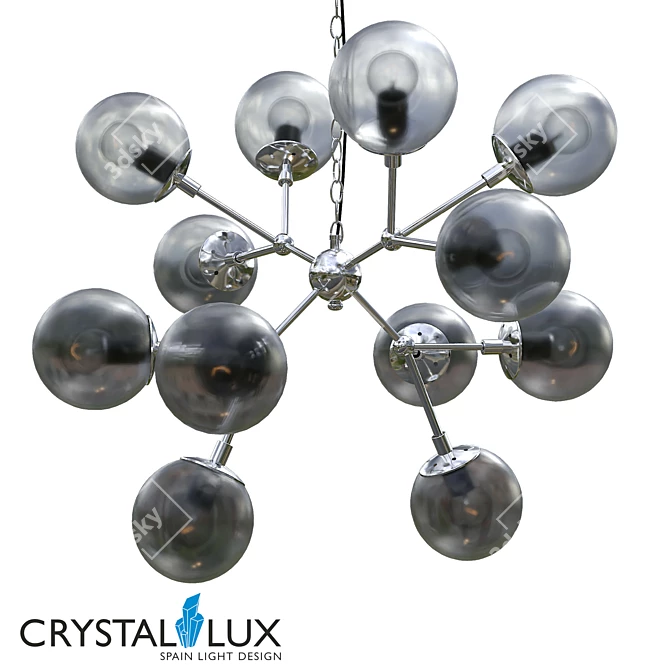 Industrial-Chic Medea SP12 Chrome Pendant 3D model image 1