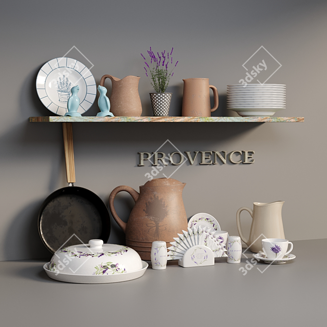 Charming Provence Kitchen Set 3D model image 1