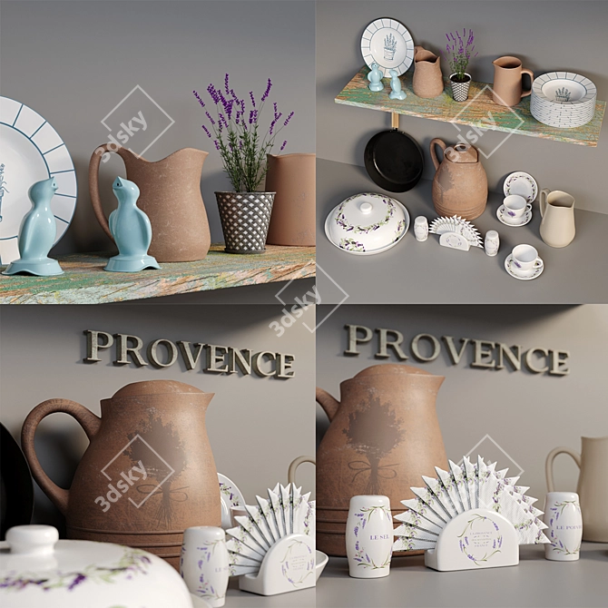 Charming Provence Kitchen Set 3D model image 2