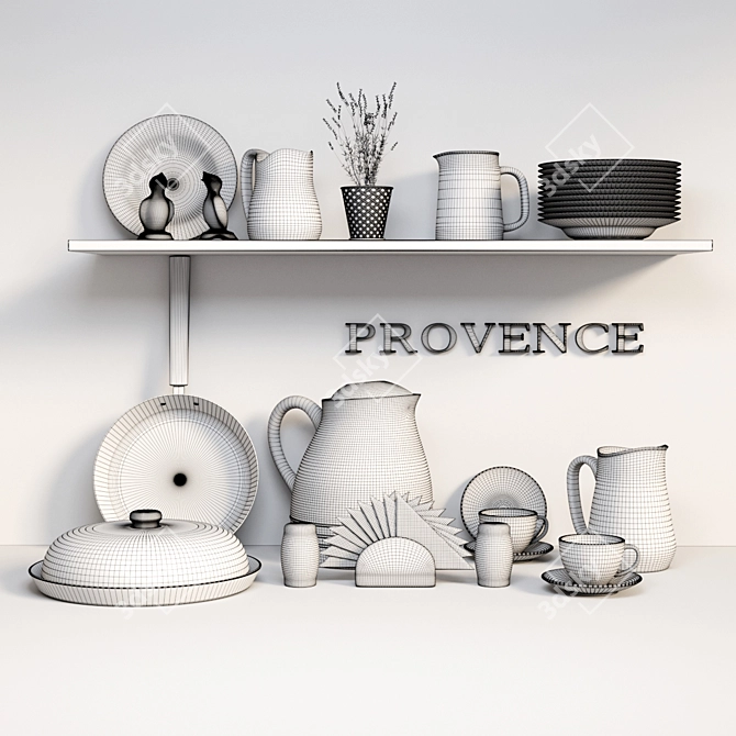 Charming Provence Kitchen Set 3D model image 3