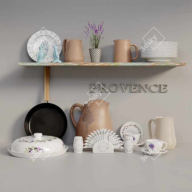 Charming Provence Kitchen Set 3D model image 4