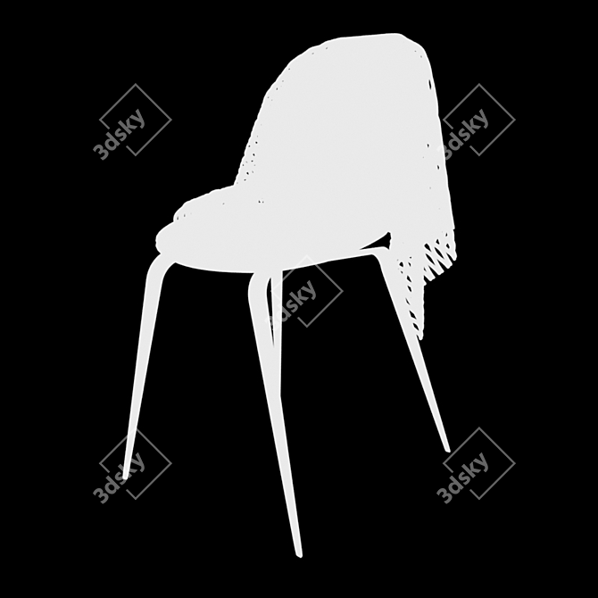 Modern Wool Chair: Sleek and Stylish 3D model image 2