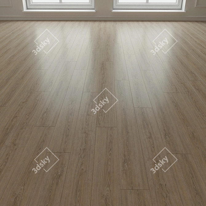 Title: Natural Wood Laminate Flooring 3D model image 1