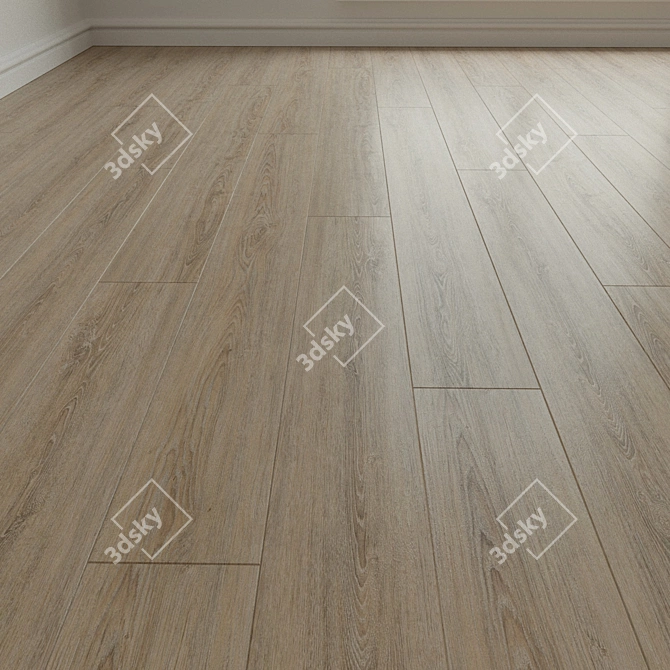 Title: Natural Wood Laminate Flooring 3D model image 3