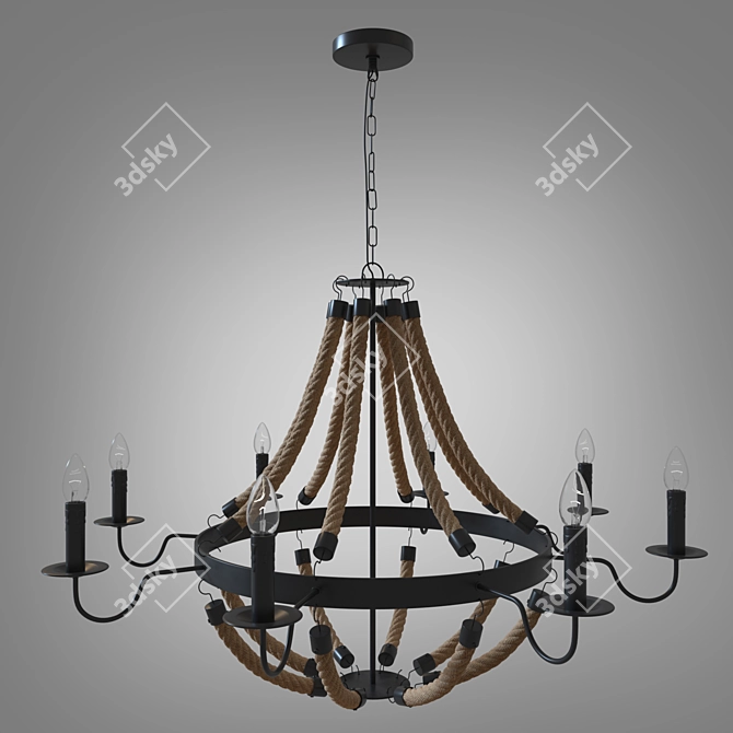 Elegant Marsiglia Hanging Chandelier - Illuminate Your Space 3D model image 1