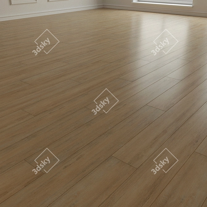 Natural Wood Parquet Flooring 3D model image 1