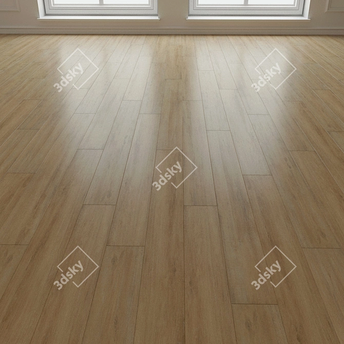 Natural Wood Parquet Flooring 3D model image 2