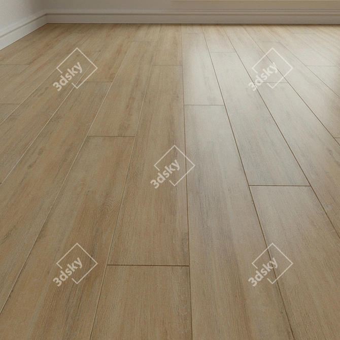 Natural Wood Parquet Flooring 3D model image 3