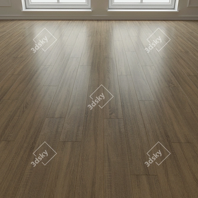 Natural Wood Parquet Flooring 3D model image 2