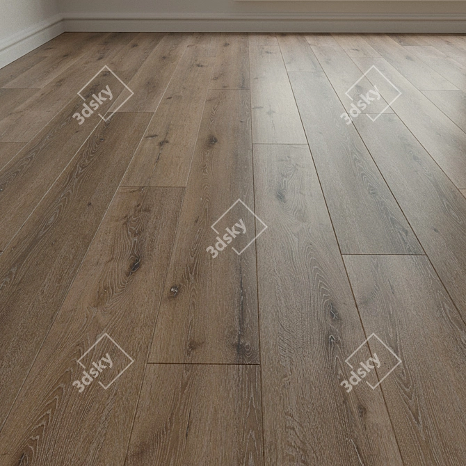 Natural Wood Laminate Parquet 3D model image 3