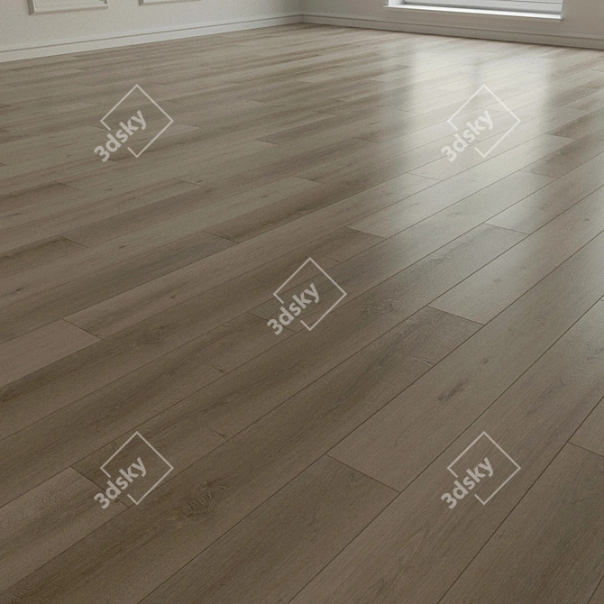 Title: 189 Natural Wood Laminate Parquet 3D model image 1