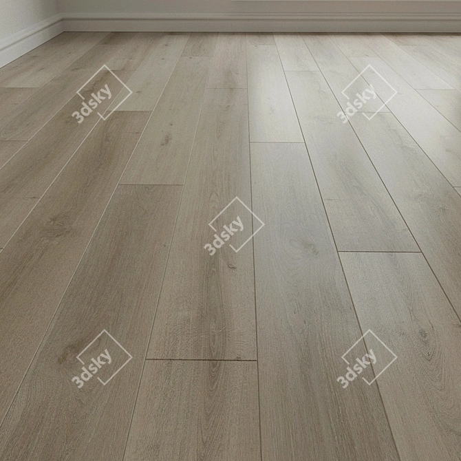 Title: 189 Natural Wood Laminate Parquet 3D model image 3