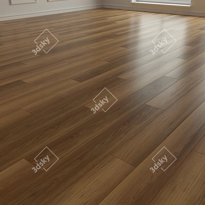 Natural Wood Laminate Parquet 3D model image 2