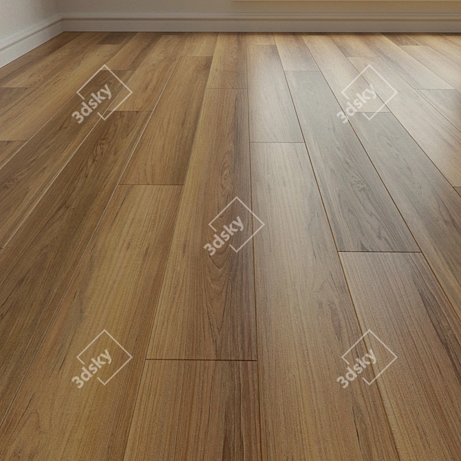 Natural Wood Laminate Parquet 3D model image 3