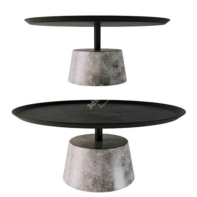 Industrial Concrete Coffee Table 3D model image 1