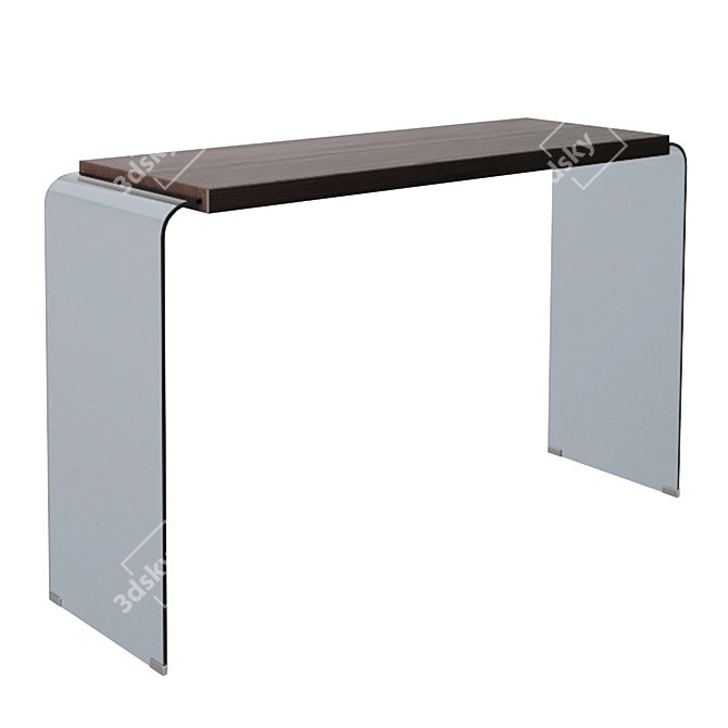 E-style Glass Base Console 3D model image 1