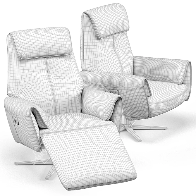 Modern Faenza Motion Lounge Chair (32"W) 3D model image 5