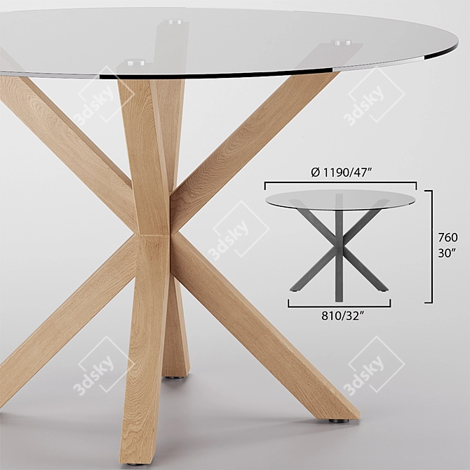 Elegant Arya Dining Table 3D model image 6