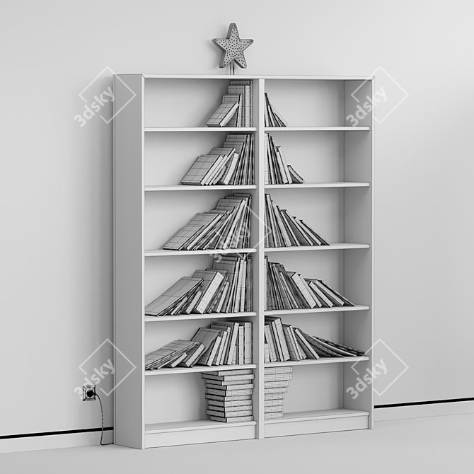 Festive Bookshelf Tree 3D model image 3