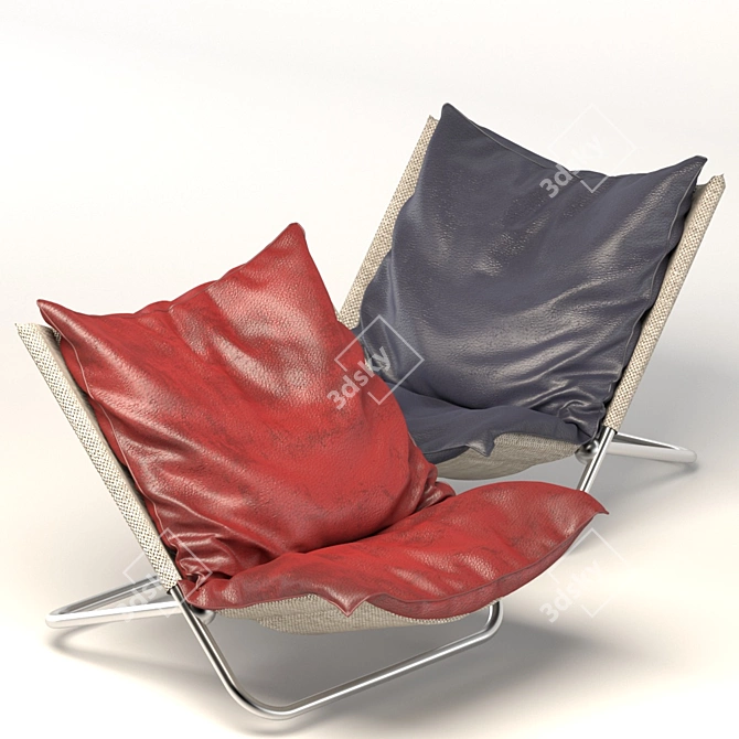 Stylish Cross Chair in Two Colors 3D model image 1