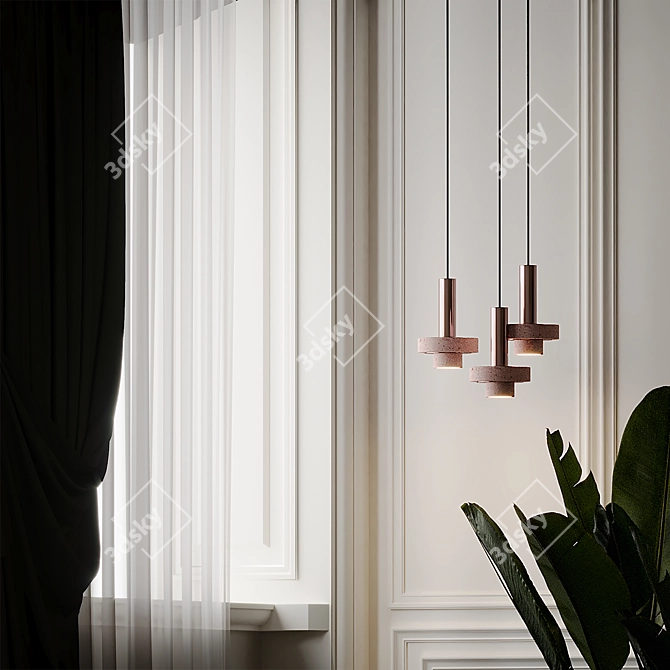 Ambra Pendant: Sleek Elegance by David Pompa 3D model image 2