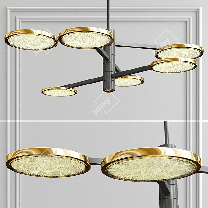 Cameo CH: Elegant Gold Chandelier 3D model image 1