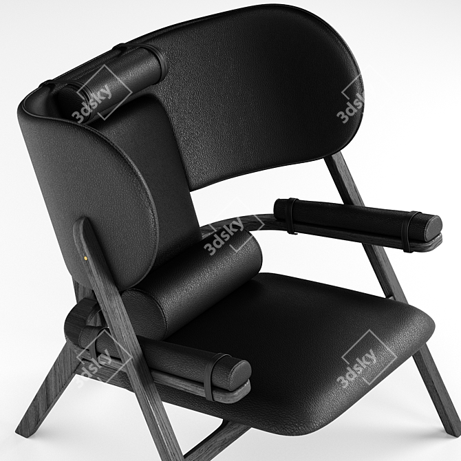 Branca Lisbon Lounge Chair & Ottoman 3D model image 2