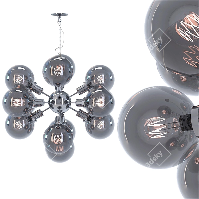 Modern Atomic Pendant Lamp 3D model image 1