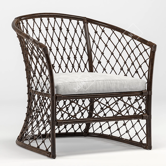 Tropical Bliss: Bahama Honey Rattan Ava Chair 3D model image 1