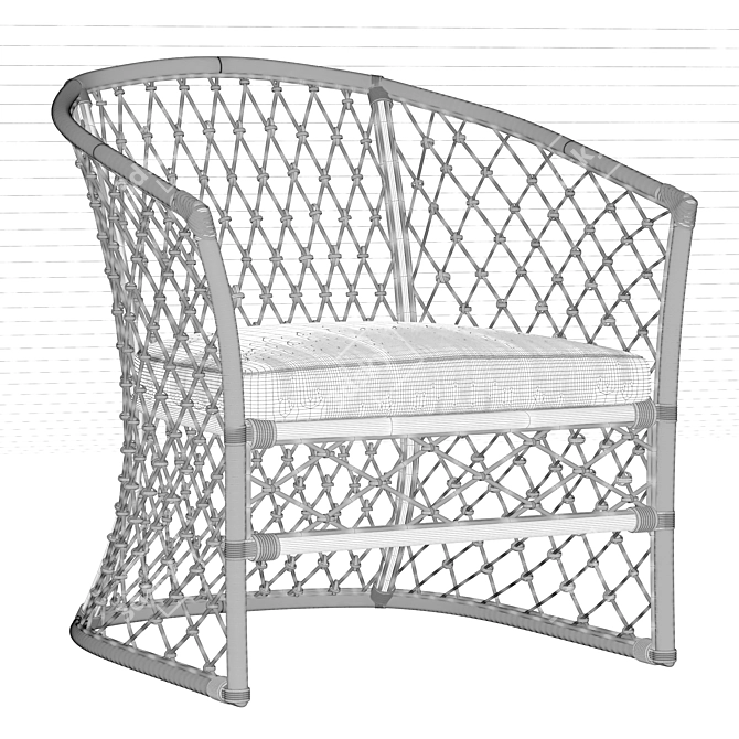 Tropical Bliss: Bahama Honey Rattan Ava Chair 3D model image 3