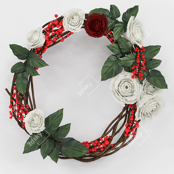 RosaWreath: Elegant Decorative Blooms 3D model image 1