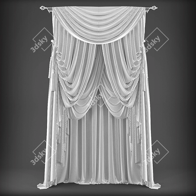 Polys 348253 Verts 353161 Curtain 3D model image 2