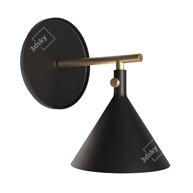 Minimalist Cast Sconce Wall Lamp 3D model image 1