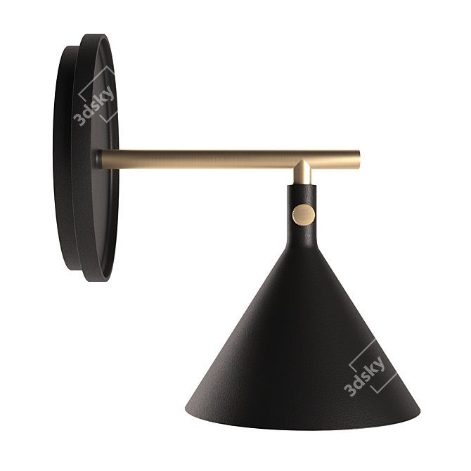 Minimalist Cast Sconce Wall Lamp 3D model image 3