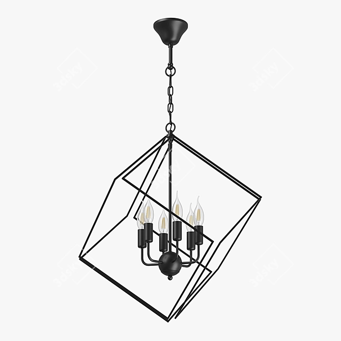 Modern Cage Pendant Light 3D model image 1