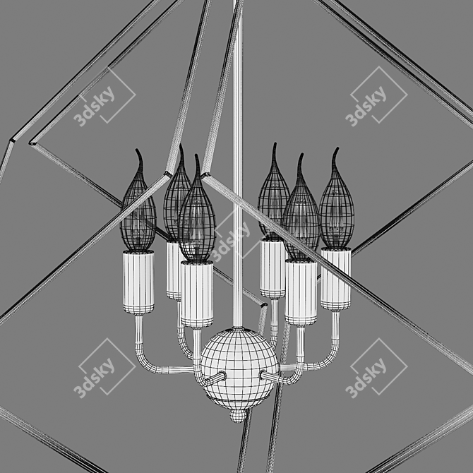 Modern Cage Pendant Light 3D model image 4