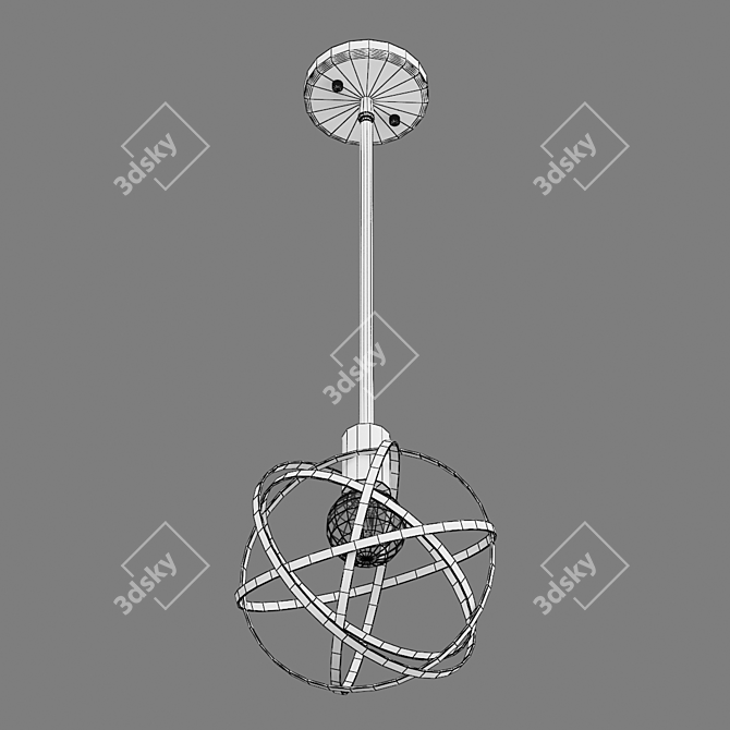 Modern Cage Pendant Light 3D model image 3