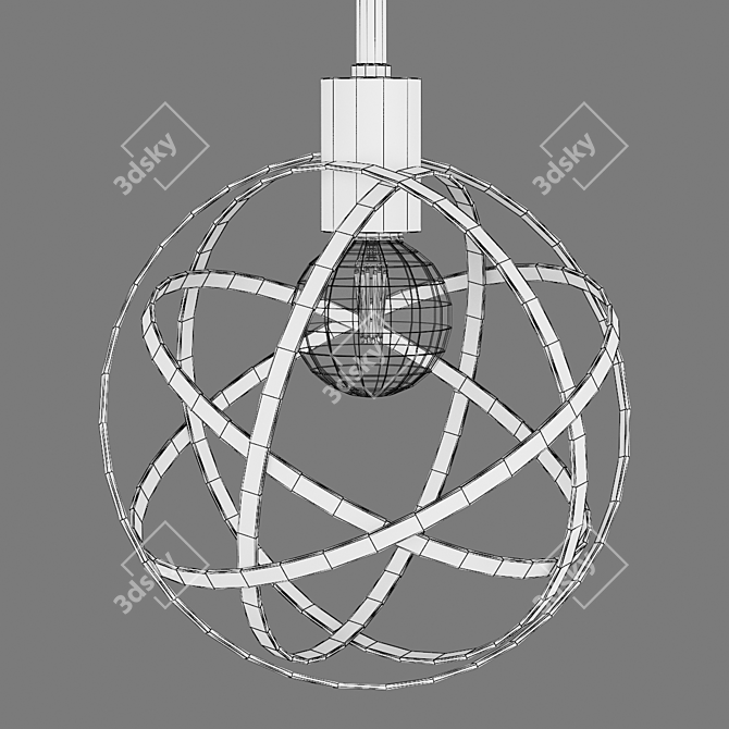 Modern Cage Pendant Light 3D model image 4