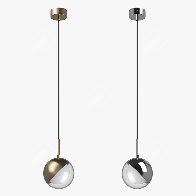 Contemporary Brass Pendant Light 3D model image 1