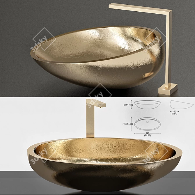 Gold Leaf Vetrofreddo Kool Max Sink 3D model image 1