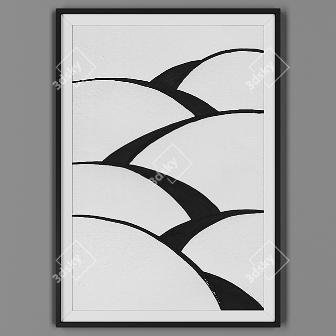 Elegant Black Framed Art 3D model image 1