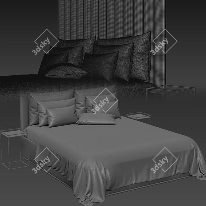 Modern 3D Bed Set - High Quality Design & Modeling 3D model image 4