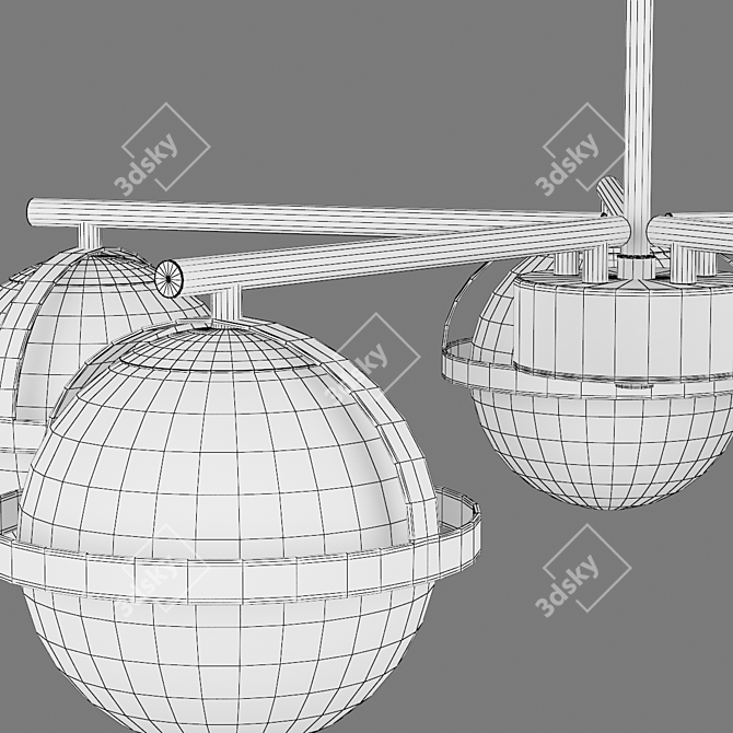 Croco Lightstar Ceiling Light: Elegant and Versatile 3D model image 4