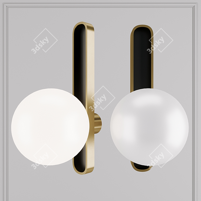 Elegant Dixon Glass Wall Light 3D model image 1