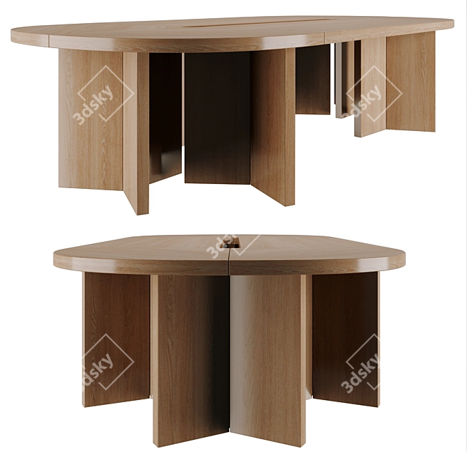 Spacious Meeting Table | 1500W x 3000L x 700H 3D model image 1