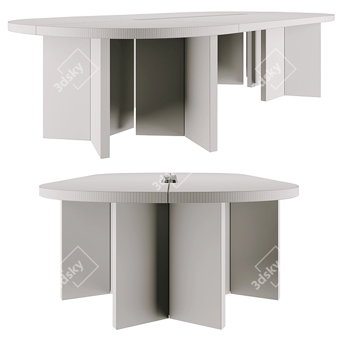 Spacious Meeting Table | 1500W x 3000L x 700H 3D model image 2