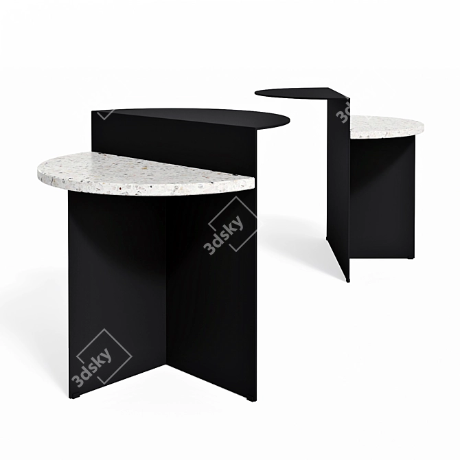 Geometric Terrazzo Side Table 3D model image 1