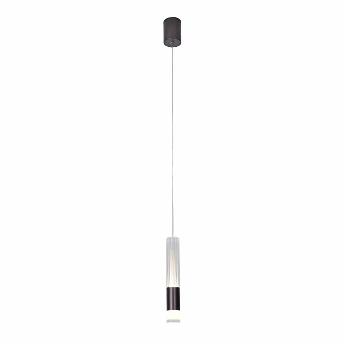 Gerhort Pendant Lamp: Modern Style, Brown Frame, White Acrylic Shade 3D model image 2